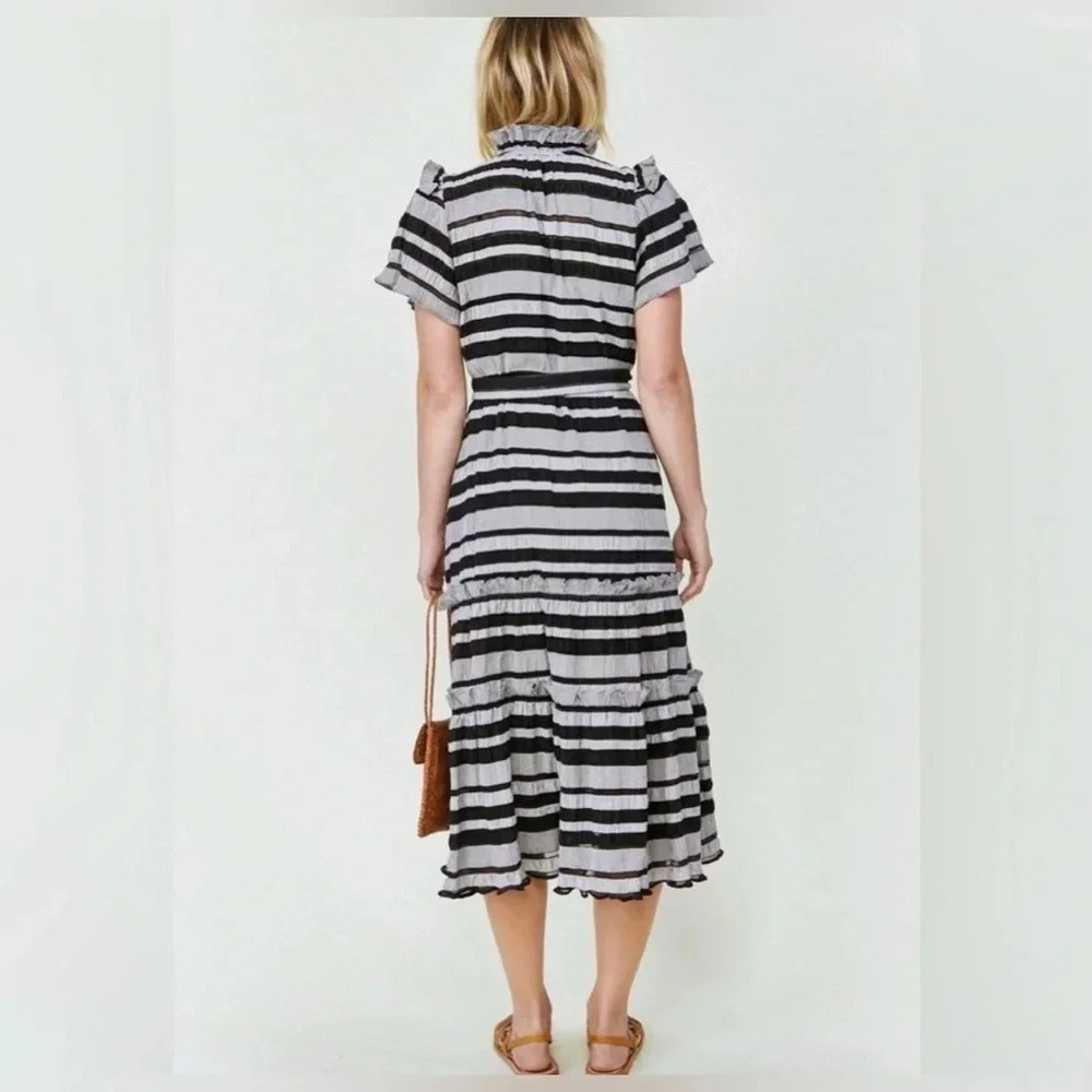 ⭐️NWOT⭐️ Hunter Bell NYC- Matthews Dress Black Stripe size S - Picture 3 of 10